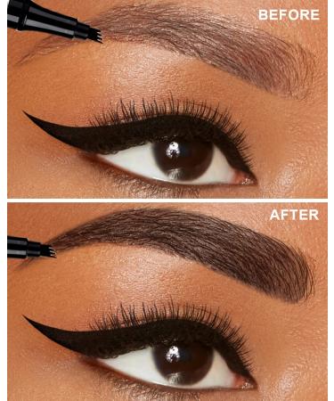 Naseny Waterproof Dark Brown Microblading Eyebrow Pencil - Long-Lasting Brow Pen with Micro-Fork Tip Applicator for Natural Makeup - 24H Proof Brow Tattoo Pen - Buy Online on GoSupps.com