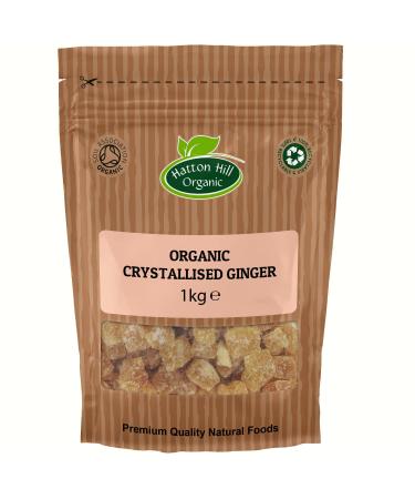 Organic Crystallised Ginger 1kg by Hatton Hill | Super Healthy Snack Chopped Dried Candied Ginger Natural Source of Energy and Fiber - Buy Online on GoSupps.com