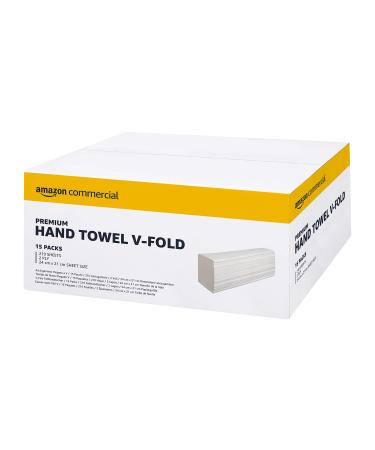 AmazonCommercial 2 Lagig Interfold V-falz paper towels 21 x 24 cm 3150 pieces 15 packs with 210 sheets white 210 pieces (15 pack) Pure cellulose (2-layer) V-falz