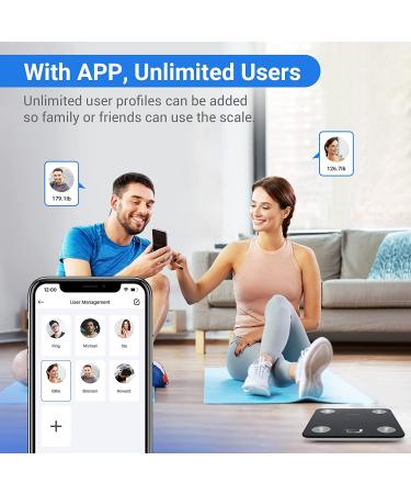 Bluetooth Body Weight Scale with Body Fat Analyzer | Smart Bathroom Wireless Scale for BMI | High Accuracy Sensor | Smartphone App | 400 lbs Capacity - Black - Buy Online on GoSupps.com