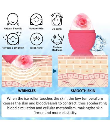 Joyeee Ice Roller - Facial Massage Egg for Skin Care | Reduce Swelling Shrink Pores & Improve Elasticity - Pink #2 - Buy Online on GoSupps.com