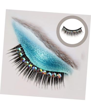 Mikinona Rhinestone Long Fake Lash Rhinestones for Makeup 10 Pairs Diamond False Eyelashes Colored Rhinestones Manga Lashes Fake Fiber Hard Stem Dense Black Cosplay Lashes Volume Cat Eye - Buy Online on GoSupps.com
