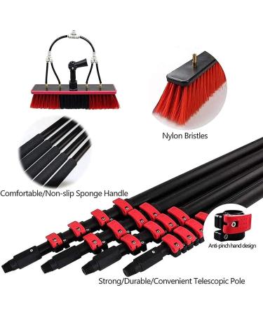 Outdoor Window Cleaning Pole Water Fed Telescopic Brush/Extendable Cleaner Conservatory Roof Suitable For Photovoltaic Panel CleaningTrucks Windows 55cm Brush Head 9M/30FT - Buy Online on GoSupps.com