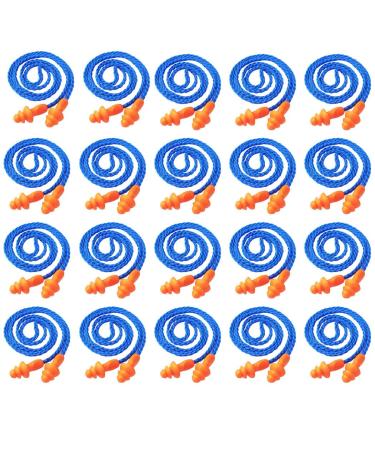 AOUTACC 50 pieces of silicone earplugs reusable corded hearing protection earplugs for sleeping shooting snoring swimming construction work