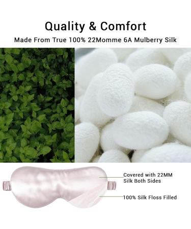 Lacourse 22 Momme Silk Sleep Mask - 100% Natural Mulberry Silk Cool & Comfortable with Elastic Band - Darkening Eye Mask in Pink - Buy Online on GoSupps.com