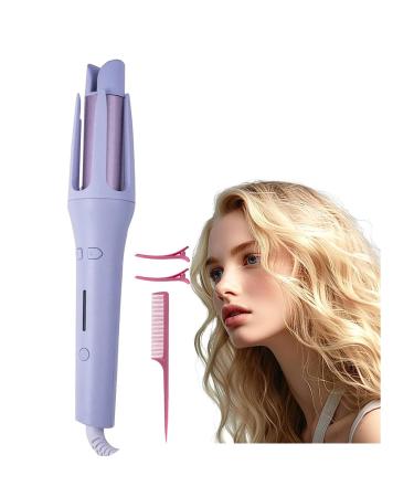 Curling Iron 1 Inch Hair Curling Wand Double Ceramic Instant Heat Hair Curler Wand Purple