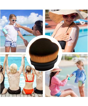 Brush for Mixing Liquid Foundation Cosmetic Applicator Brush Cosmetic Powder Blending Brush | Heart Shaped Liquid Powder Foundation Brush for Dating Travel Business Trip Black - Buy Online on GoSupps.com