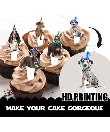24pcs Dog Dessert Cupcake Topper Pick for Dog Pet Adoption Theme Decor Baby Shower Boys Girls Happy Birthday Party Decorations Supplies - Buy Online on GoSupps.com