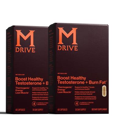 Mdrive Boost and Burn Testosterone Support Supplement with Zinc, KSM-66 Ashwagandha, Advantra Z, 120 Capsules 120 Count (Pack of 1)