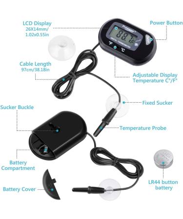 FREESEA Adjustable Aquarium Heater 25-300W with Submersible Thermometer | Reliable Fish Tank Temperature Control - Buy Online on GoSupps.com