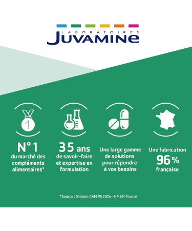 JUVAMINE - Brewer's yeast - Skin beauty hair and nails - Vitality - Vitamins B1 B2 B3 B5 B6 B8 B9 and B12 + Zinc - 50 day program - Made in France - Buy Online on GoSupps.com