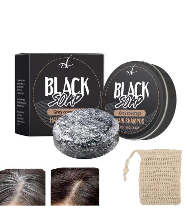 Solid Shampoo,Bar Soap For Gray Hair Natural Grey Hair Removal Soap,Reverse Grey Hair Bar Shampoo,Solid Shampoo Bar,Hair Darkening Shampoo Bar With Soap Net (1pc)