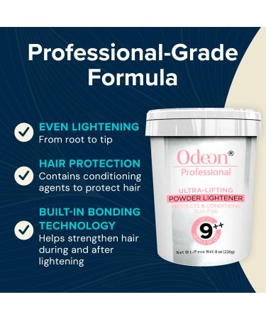 Odeon Professional Ultra-Lifting Powder Lightener - 8oz Hair Bleach Powder for Balayage Highlights & Full Bleaching - Up to 9++ Levels - Buy Online on GoSupps.com