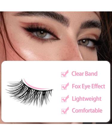 7P-CZ-32 Clear Band Half Eyelashes Cat Eye 15 mm Short Cat Eye Artificial Eyelashes Natural Look 1/2 Corner False Eyelashes Set 3/4 Corner Eyelashes Reusable Lightweight Makeup Eyelashes 7p-clear band half eyelashes-32 - Buy Online on GoSupps.com