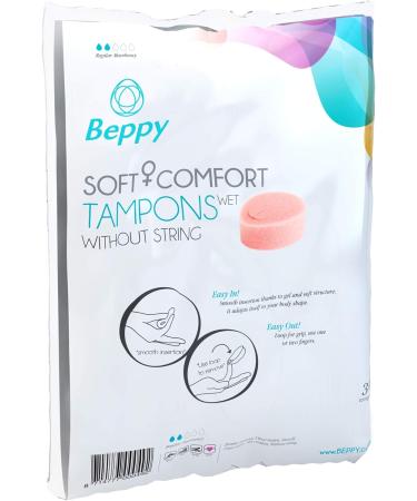 Beppy Wet Tampons - 8 Individually Packed Soft & Comfortable Sponge Tampons for Freedom During Your Period (Love Sauna Sport Swimming) - Buy Online on GoSupps.com