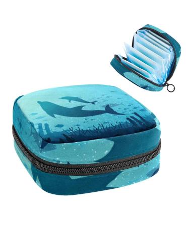 Women's bonds storage pockets Stillpad holder blue ocean background portable period kit bag feminine product bag for women girls color1