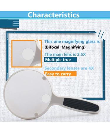 Coin Glass Double Lenses 2.5X 4X Magnification Elderly Reading Handheld Magnifier for Repair Identification Crafts Carving Made in China - Buy Online on GoSupps.com