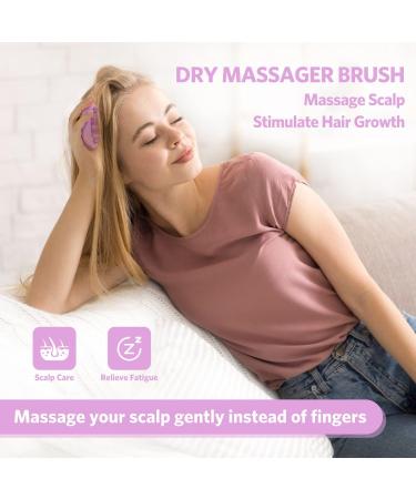 ZMCLG Scalp Massage Brush | Wet & Dry Silicone Shampoo Brush for Dandruff Reduction & Hair Growth | Light Violet Scalp Massager - Buy Online on GoSupps.com