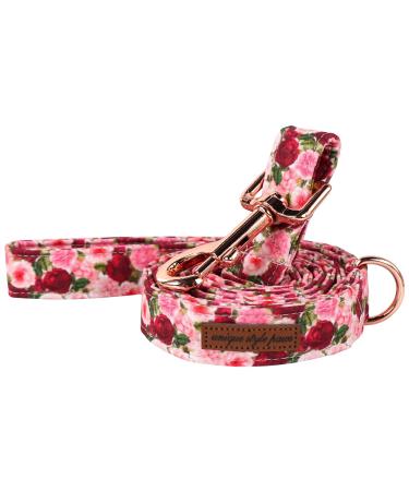 Unique Style Paw's dog collar with flower motif peony robust durable cotton peonies training lines for small medium -sized and large dogs with peonies