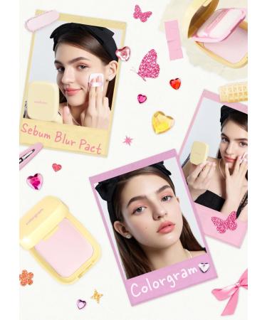 Colorgram Sebum Retouching Blur Pact - Poreless Face Powder for Oily Skin | Weightless Matte Finish & Soft Focus Effect - International Shipping Available - Buy Online on GoSupps.com
