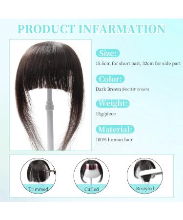 Thick Hair Bangs Clip in Fringe - Dark Brown Human Hair Extension - Buy Online on GoSupps.com