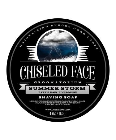 Summer Storm by Chiseled Face  Handmade Luxury Shaving Soap  Rich, Thick Lather  Smooth, Comfortable Shaves  Tallow-Based Soap  Made in The USA