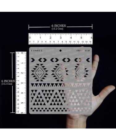 CrafTreat Tribal Stencils - Aztec Borders - 6x6 Inches - Reusable DIY Art Stencils - Buy Online on GoSupps.com