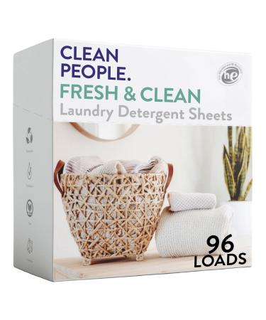 Clean People Ultra Concentrated Laundry Detergent Sheets (Fresh Scent 96 Pack)