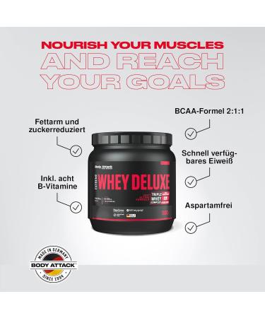 Body Attack Extreme Whey Deluxe - Cookies N Cream 500g | Protein Powder with Triple Whey Complex CFM Isolate - Low Fat & Sugar - Made in Germany - Buy Online on GoSupps.com