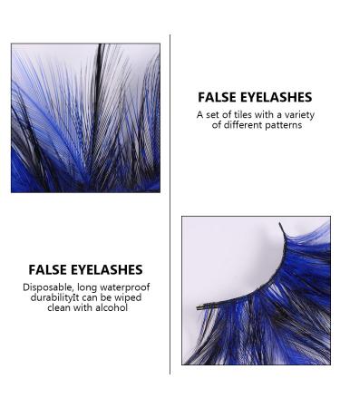 FRCOLOR Blue False Eyelashes - Dramatic Cosplay & Halloween Costume Eyelashes - 1 Pair for Stunning Performance - Buy Online on GoSupps.com