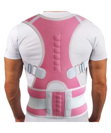 Posture Corrector Shoulder Bandage Back Orthopedic Posture Correction Lower Back Support Belt Men Women Good (Pink XL) (Vit L) - Buy Online on GoSupps.com