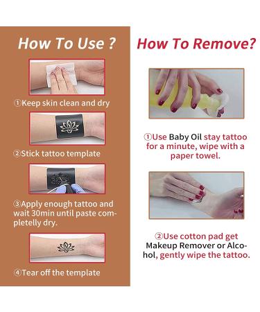 Temporary Tattoo Set - 5Pcs with 78 Adhesive Stencils in Black, Brown, and Red Colors - Buy Online on GoSupps.com