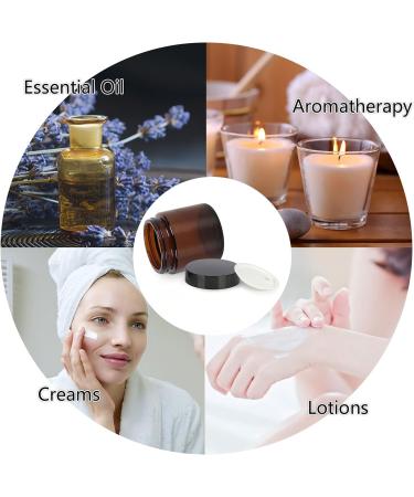 Betrome 4 oz Amber Glass Jars 15 Pack 120ml Round Empty Cosmetic Containers Face Lotion Cream Storage Jars with White Inner Liners and Black Lids 4 Oz amber - Buy Online on GoSupps.com