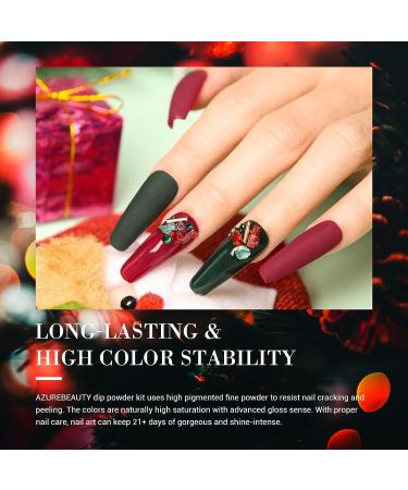 AZUREBEAUTY Glitter Nail Dip Powder Set - 6 Colors for Festive French Manicures | DIY Christmas Gifts - Buy Online on GoSupps.com