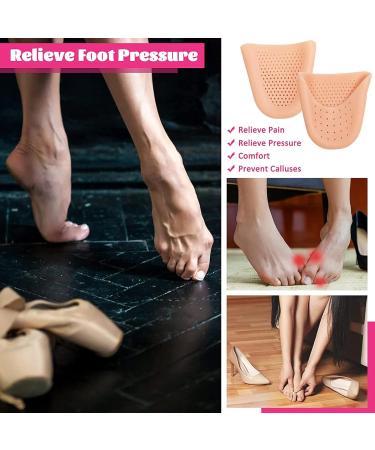 Silicone Toe Protectors for Women - Dance Gel Pads for Pointe Shoes with Breathable Hole - Brown One Size - Buy Online on GoSupps.com