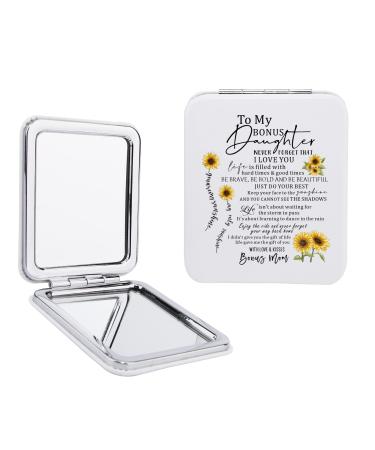 Gtizry to My Bonus Daughter PU Leather Makeup Compact Mirror  Gift for Step Daughter from Step Mom  Birthday  Graduation  Christmas  Wedding Gift for Step Daughter Jz - to My Bonus Daughter