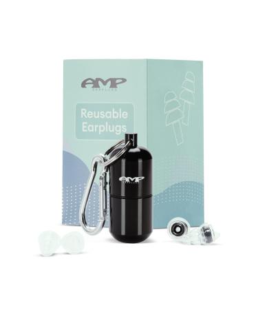 AMP Earplugs - Noise Reduction Ear Plugs for Riding - Reusable Ear Plugs with Connecting Line - 2 in 1 Silicone Earplugs - Incl. Carry Case and Hook