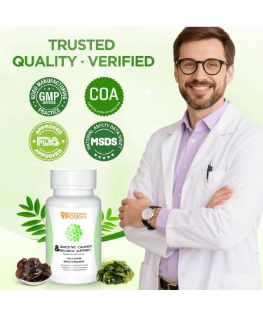 Ypower Colon Cleanse Detox Supplement Natural Gut Support for Bloating & Constipation Relief with Senna XOS & Probiotic Yeast 55 Vegan Capsules for Women & Men - Buy Online on GoSupps.com