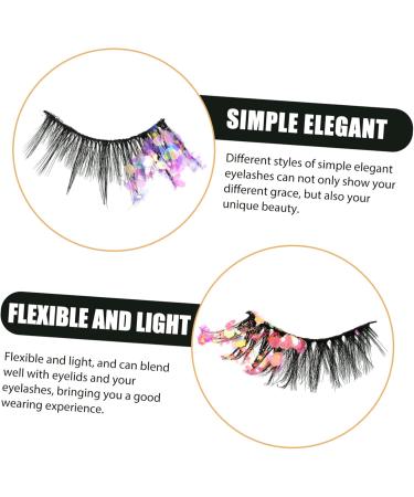 POPETPOP 3 Pairs Fluorescent False Eyelashes Lashes Glitter Lash Extensions Fake Eyelashes with Glitter Dramatic Fluffy False Eyelashes False Lash Make up High-grade Fiber 3d Decorate - Buy Online on GoSupps.com