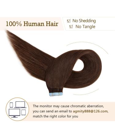 AGMITY Tape in Human Hair Extensions Darkest Brown 14 20pcs - Seamless Skin Weft Tape Ins - 40g Invisible Straight Real Human Hair - Buy Online on GoSupps.com