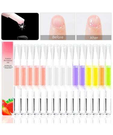 15pcs Cuticle Oil Pens Gel,Nail Oil Pen Nail Nourishment Polish for Nails Moist and Treatment,10Kinds of Fruity Smell Cuticle Revitalizer Oil Pen with Soft Brush,Nail Oil Manicure Repair The Cuticle