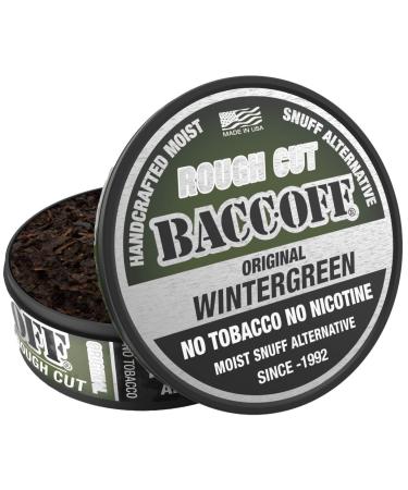 BaccOff, Original Wintergreen Rough Cut, Premium Tobacco Free, Nicotine Free Snuff Alternative 1.1 Ounce (Pack of 10) Wintergreen Rough Cut 1.1 Ounce (Pack of 10)