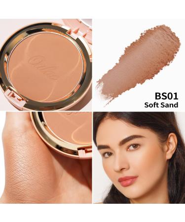 Oulac Satin Matt Bronzer - Highly Pigmented Vegan Face Makeup | Dual Purple Bronzing Powder & Blush (BS01 Soft Sand) - 8.5g - Cruelty-Free Natural Look International Shipping - Buy Online on GoSupps.com