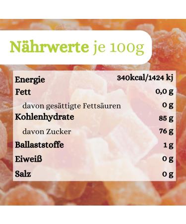  1001 Frucht 1001 Frucht Candied Papaya 1000 g | Dried Fruit for Cereals | Exotic Dried Fruit without Additives | Fine Foods Candied Fruit for Cooking | Adding to Cereals - Buy Online on GoSupps.com