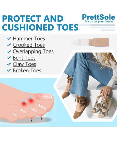 PrettSole 8-Piece Toe Splints and Wraps for Broken Toe Support - Men and Women Hammer Toe Brace - Cushion and Protect Overlapping Toes - Temporary Straighteners - Buy Online on GoSupps.com