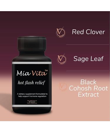 FEMMEPHARMA Mia Vita Hot Flash Supplements - Natural Menopause Hormone Regulation - Non-GMO Black Cohosh & Dong Quai - 60 Capsules - Buy Online on GoSupps.com