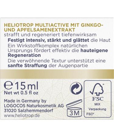 Heliotrop Eye Cream for Ripe Skin | Hyaluronic Acid Ginkgo Extract & Ceramides | Multiactive Facial Care | 15 ml | International Shipping Available - Buy Online on GoSupps.com