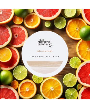 The Natural Deodorant Co Citrus Crush Teen Deodorant Balm 55g for Teens or Tweens Aluminum Free Plastic Free - Buy Online on GoSupps.com