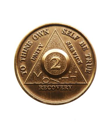 2 Month Bronze AA (Alcoholics Anonymous) - Sober / Sobriety / Birthday / Anniversary / Recovery / Medallion / Coin / Chip