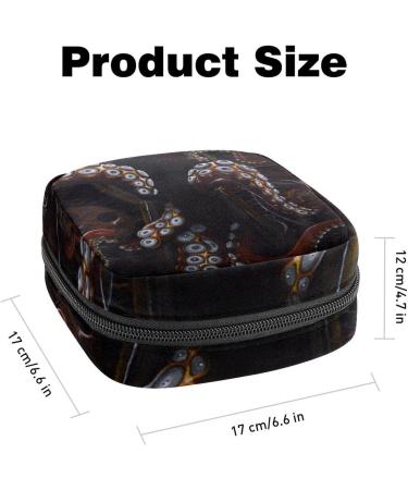 Eco-friendly Art Octopus Sanitary Napkin Storage Bag | Portable Period Pocket for Women & Teen Girls | Menstrual Cup & Breastfeeding Pad Holder - Buy Online on GoSupps.com